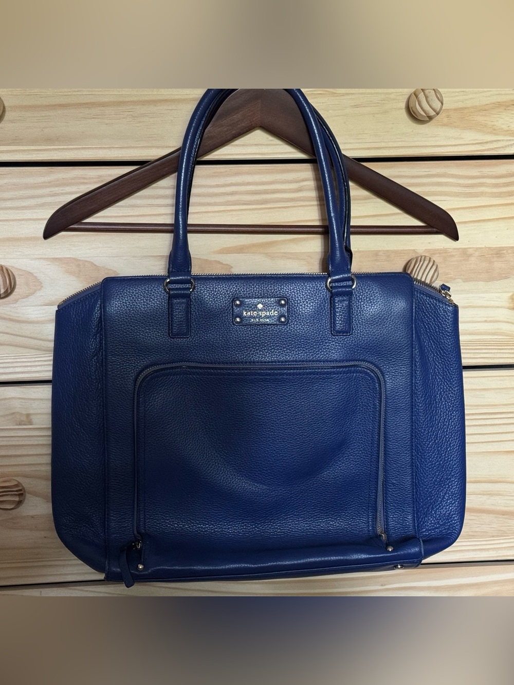 EUC Kate Spade Baxter Street Tote Leather Bag. Blue.